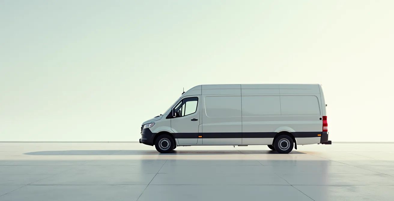 Camion de location isolé sur fond épuré